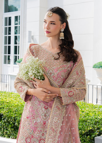 Ladies Pink Embroidered Silk Suit with Dupatta Online in UK USA Canada