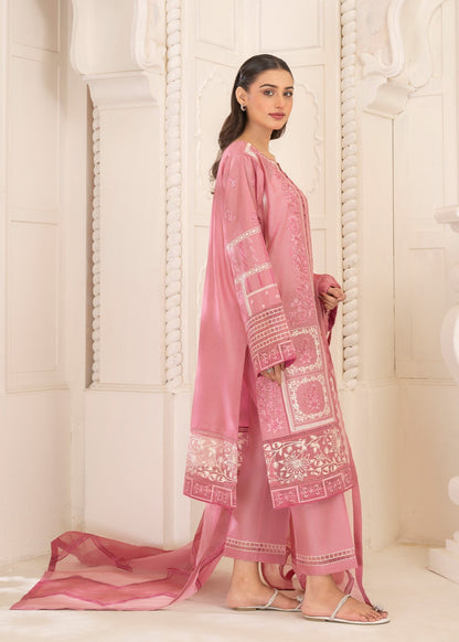 Ladies Pink Embroidered Straight Kurta Suit Online in UK USA Canada