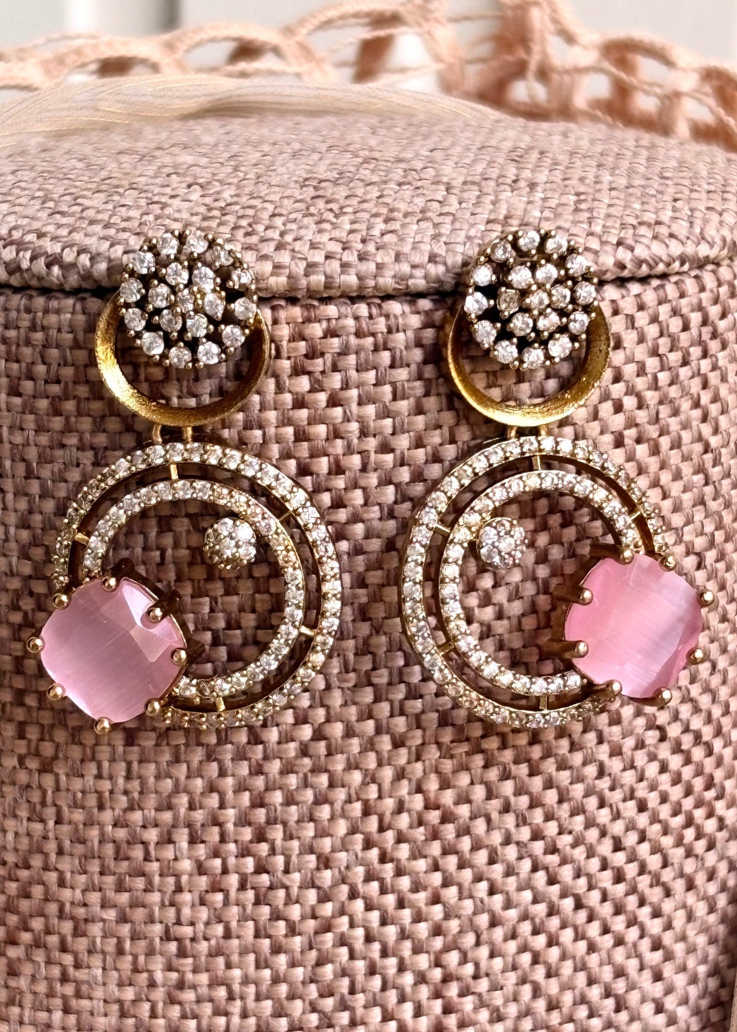 Ladies Pink Jewellery Set Earrings Tikka Online in KSA Riyadh Saudi Arabia Oman Bahrain Qatar