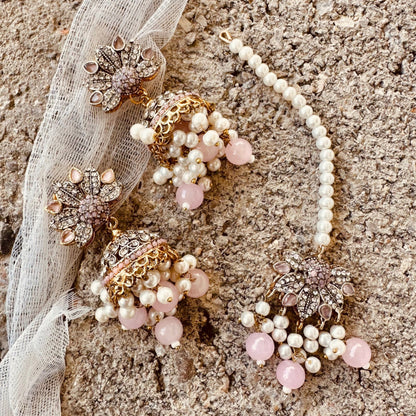 Ladies Pink Jewellery Set Gold Plated Online in UK USA Canada