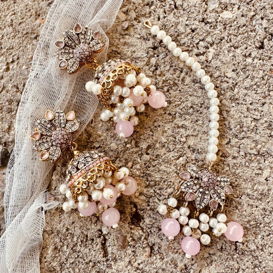 Ladies Pink Jewellery Set Gold Plated Online in UK USA Canada