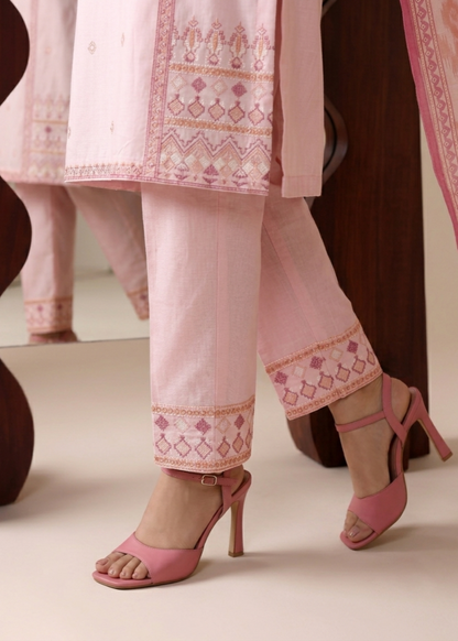 Ladies Pink Lawn Embroidered Suit with Dupatta Online in UK USA Canada