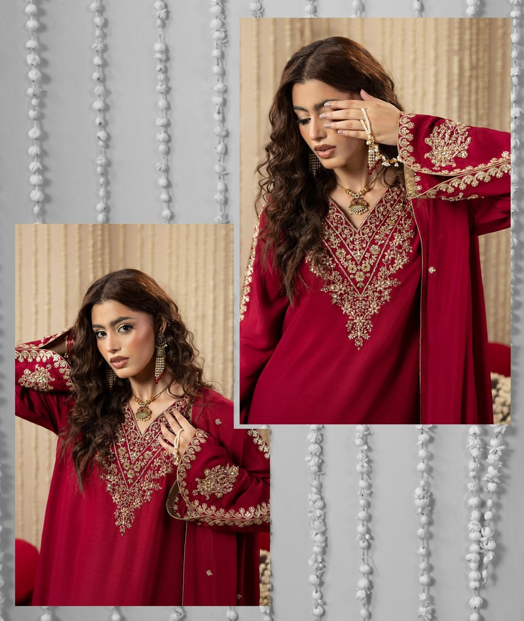Ladies Pink Raw Silk Embroidered Kaftan Online in UK USA Canada