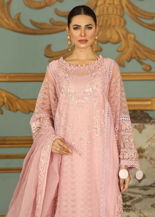 Ladies Pink Raw Silk Festive Wear Suit Online in UK USA Canada