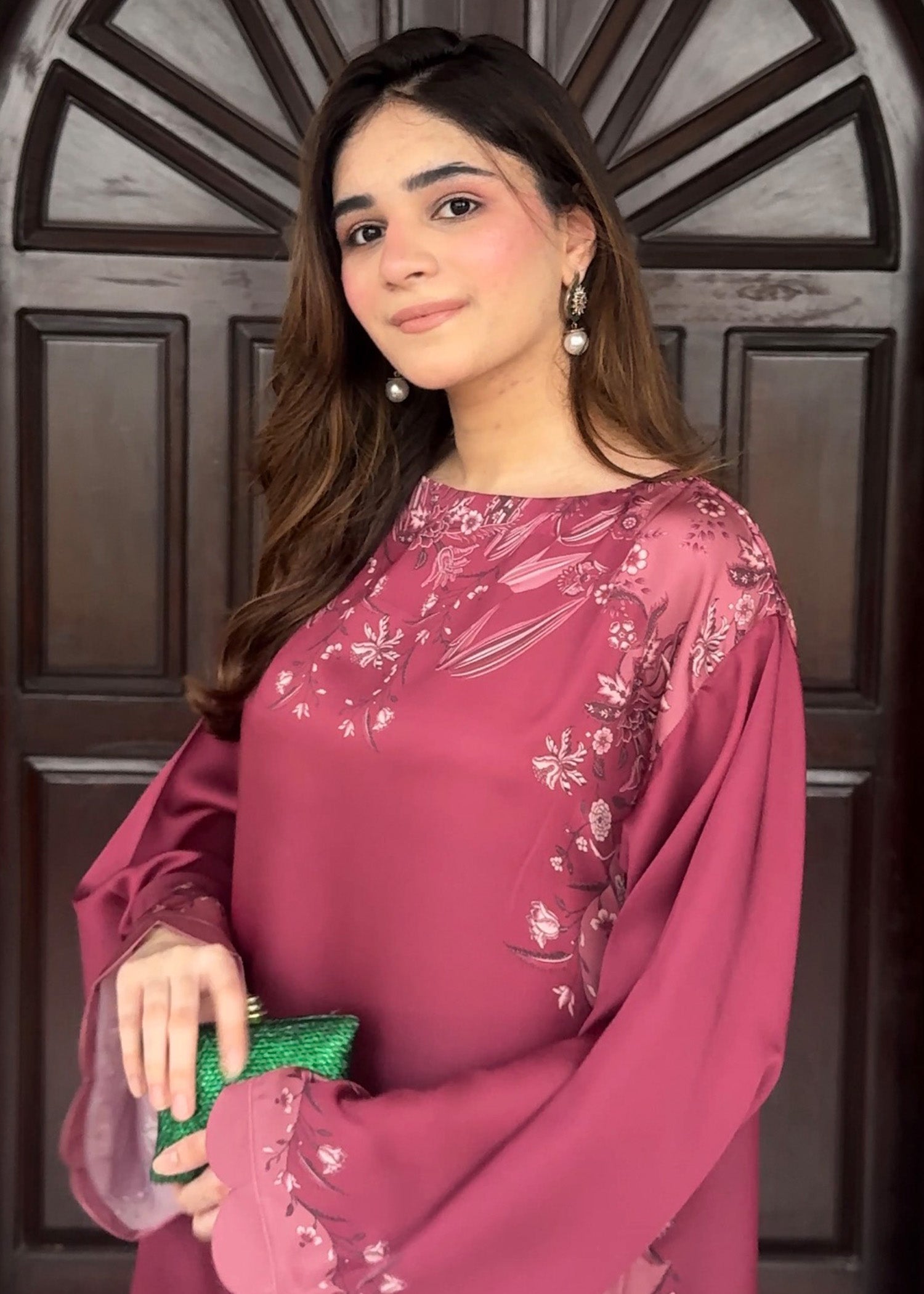 Ladies Plum Printed Kaftan Dress Online in UK USA Canada