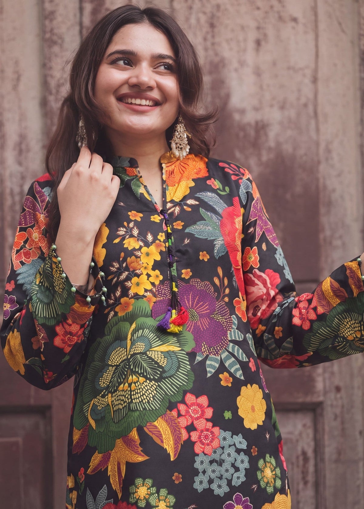 Ladies Printed Black Shalwar Kameez Online in UK USA Canada