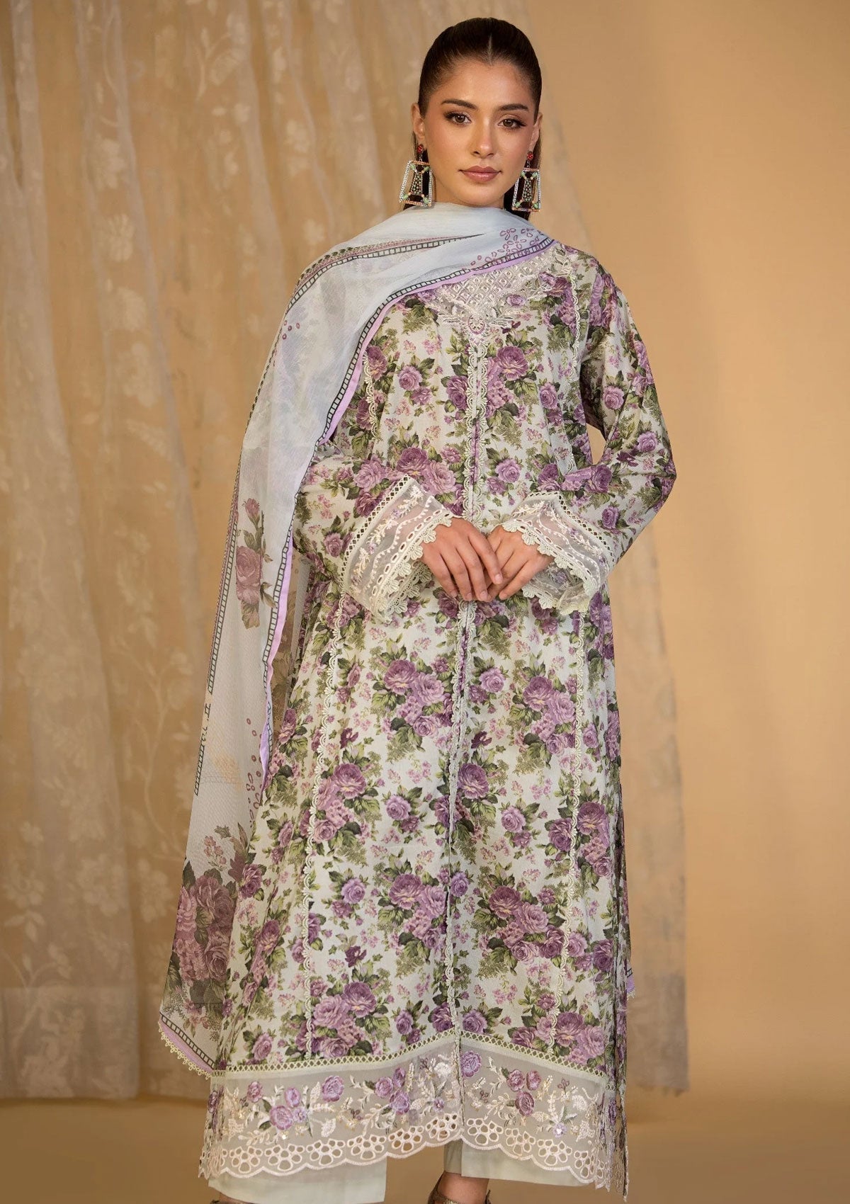 Ladies Printed Embroidered Khaddar Shalwar Kameez Online in UK USA Canada