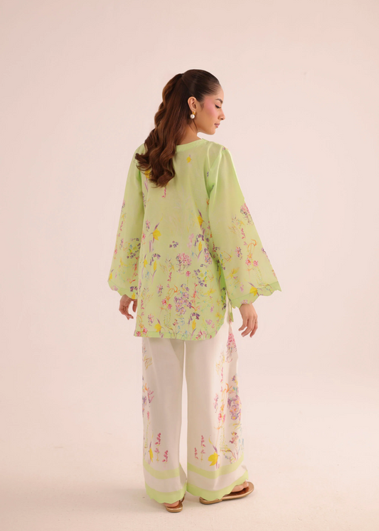 Ladies Printed Green Lawn Kurta Pajama Online in KSA Riyadh Saudi Arabia Oman Bahrain Qatar
