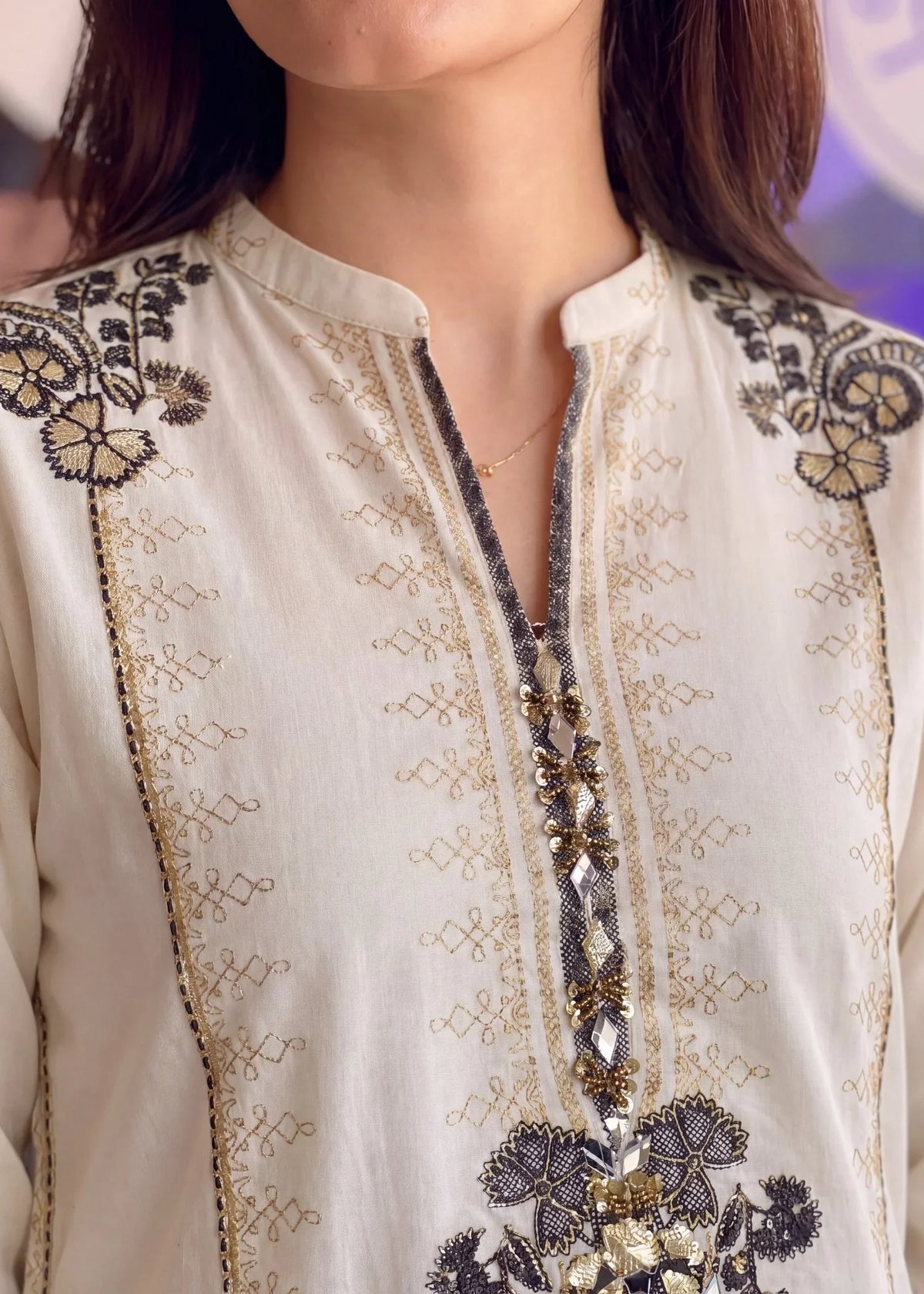 Ladies Printed Linen Kurta Set Online in KSA Riyadh Saudi Arabia Oman Bahrain Qatar