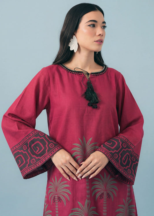 Ladies Printed Raspberry Pink Shalwar Kameez Online in UK USA Canada