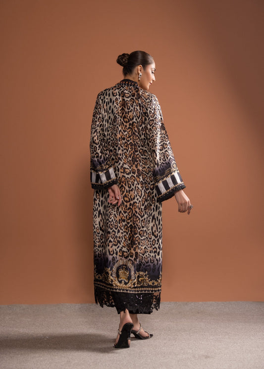 Ladies Printed Silk Kurta and Trouser Set Online in UK USA Canada