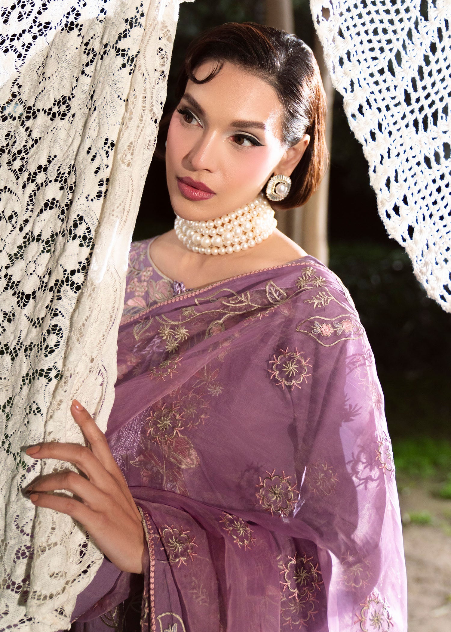Ladies Purple Ash Lawn Kurta Dupatta Online in UK USA Canada