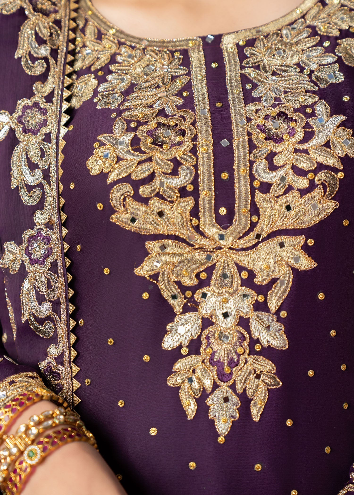 Ladies Purple Chiffon Kurta Palazzo Set Online in UK USA Canada