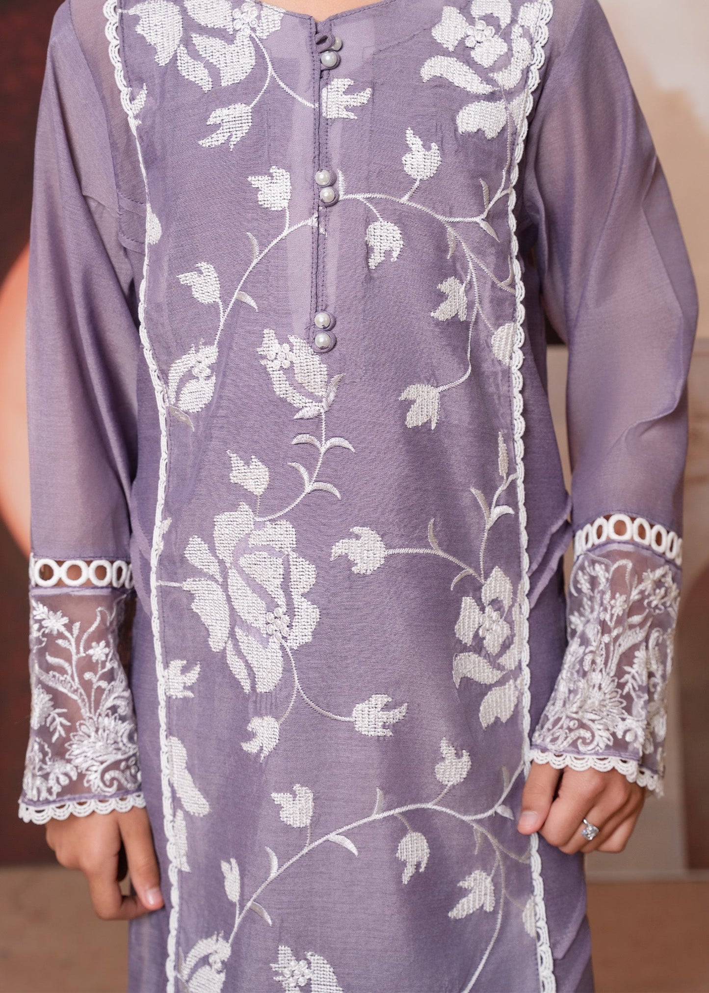 Ladies Purple Embroidered Cotton Silk Kurta Pajama Online in UK USA Canada