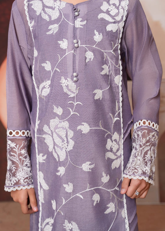 Ladies Purple Embroidered Cotton Silk Kurta Pajama Online in UK USA Canada