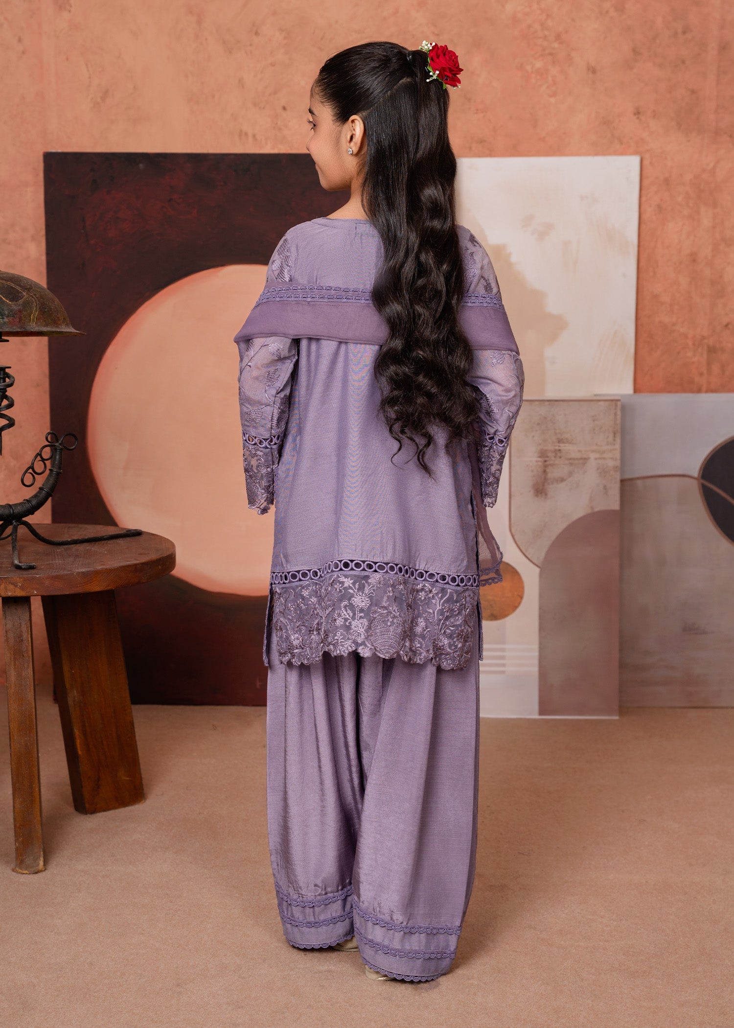 Ladies Purple Embroidered Shalwar Kameez Online in UK USA Canada