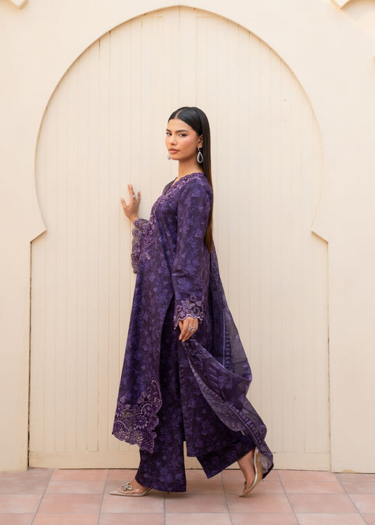Ladies Purple Heart Khaddar Salwar Kameez Winter Wear Online in KSA Riyadh Saudi Arabia Oman Bahrain Qatar
