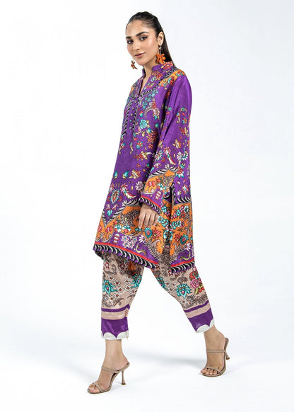 Ladies Purple Raw Silk Shalwar Kameez Online in UK USA Canada