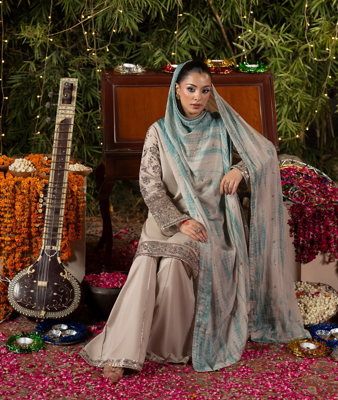Ladies Raw Silk Embroidered Shalwar Kameez Online in UK USA Canada