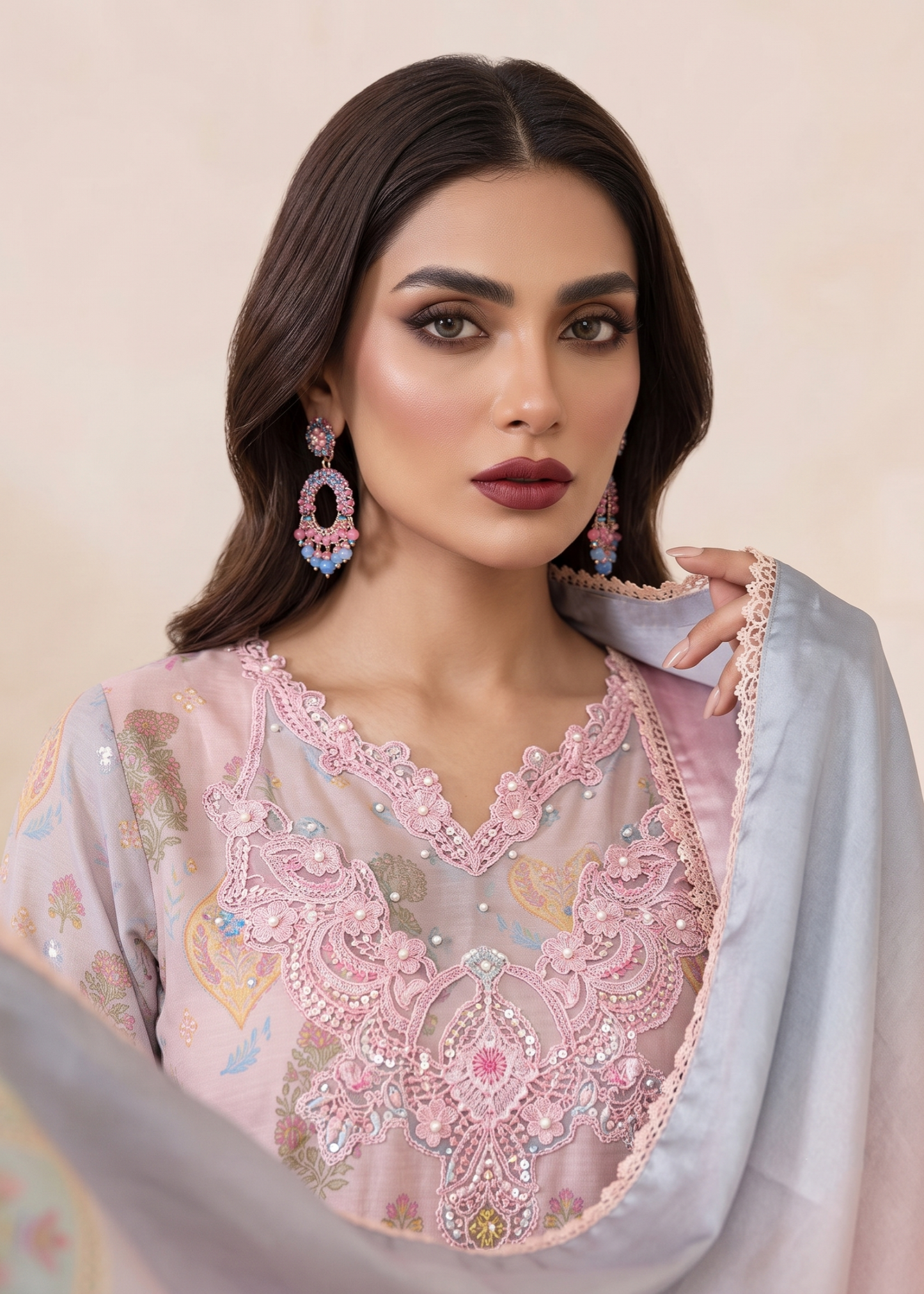 Ladies Raw Silk Farshi Shalwar Peach Pink Online in KSA Riyadh Saudi Arabia Oman Bahrain Qatar
