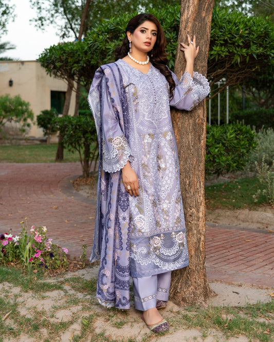 Ladies Ready to Wear Lilac Lawn Suit Online in UK USA Canada