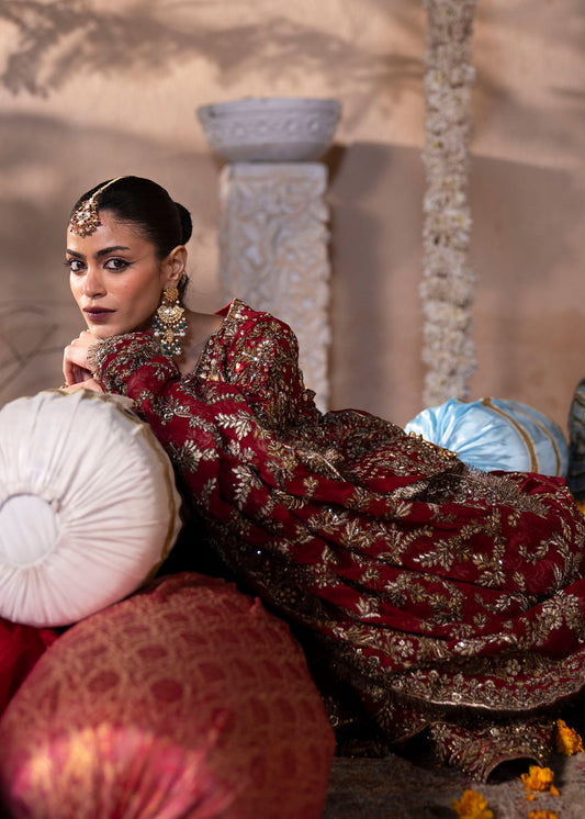Ladies Red Charmuse Partywear Salwar Kameez Online in UK USA Canada
