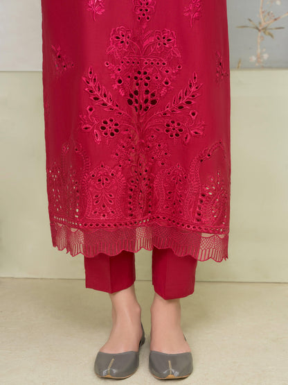 Ladies Red Cotton Chikankari Shalwar Kameez Online in UK USA Canada