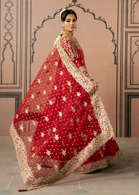 Ladies Red Embellished Anarkali Suit Online in UK USA Canada