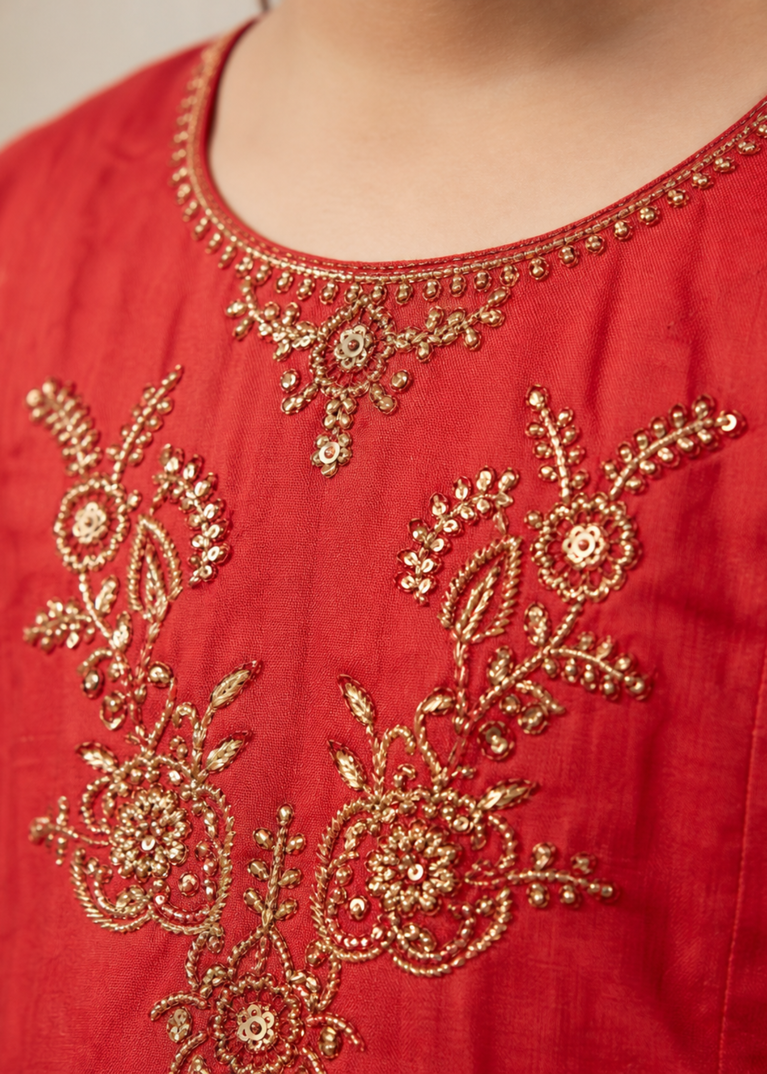Ladies Red Embroidered Cotton Shalwar Kameez Online in UK USA Canada