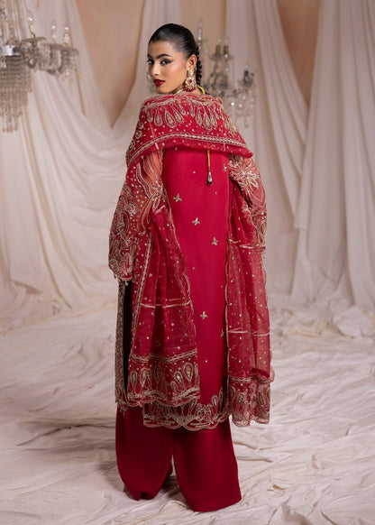 Ladies Red Embroidered Festive Wear Suit Online in UK USA Canada
