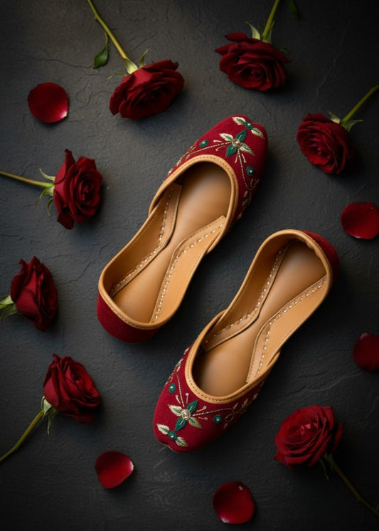 Ladies Red Khussa Ethnic Shoes Online in Sri Lanka India Australia