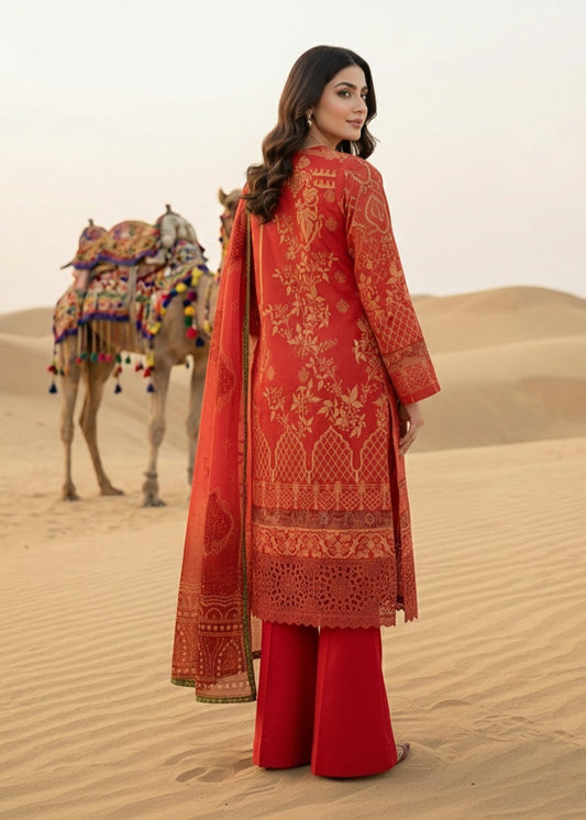 Ladies Rust Orange Party Wear Pakistani Suit Online in UK USA Canada