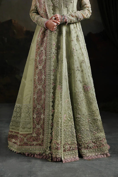 Ladies Sage Green Designer Organza Suit Online in UK USA Canada