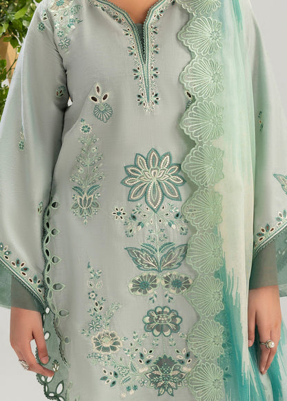 Ladies Sage Green Embroidered Salwar Kameez Online in UK USA Canada