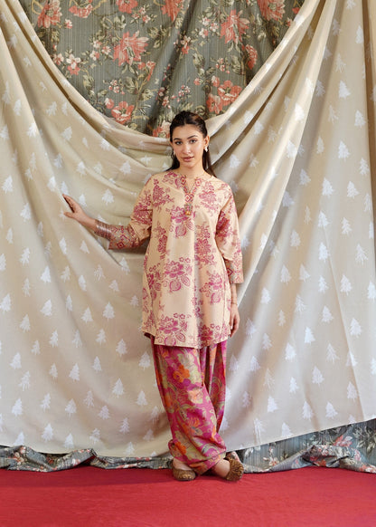 Ladies Sand Brown Lawn Shalwar Kameez Online in KSA Riyadh Saudi Arabia Oman Bahrain Qatar