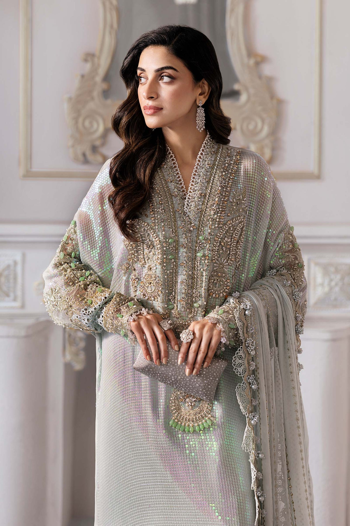 Ladies Seagreen Chiffon Salwar Kameez Online in KSA Riyadh Saudi Arabia Oman Bahrain Qatar