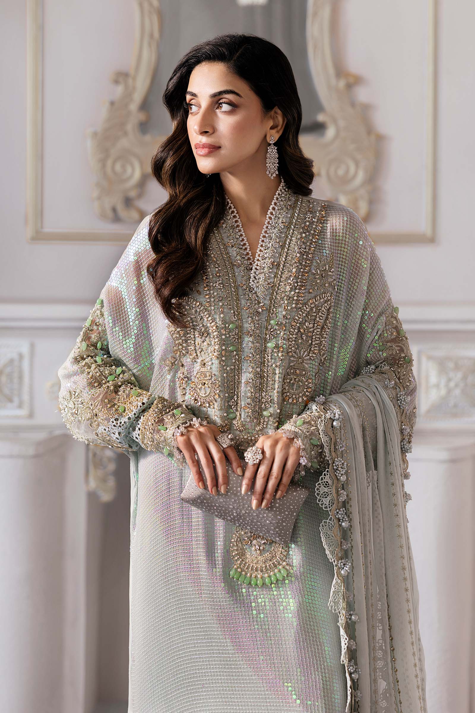 Ladies Seagreen Chiffon Salwar Kameez Online in KSA Riyadh Saudi Arabia Oman Bahrain Qatar