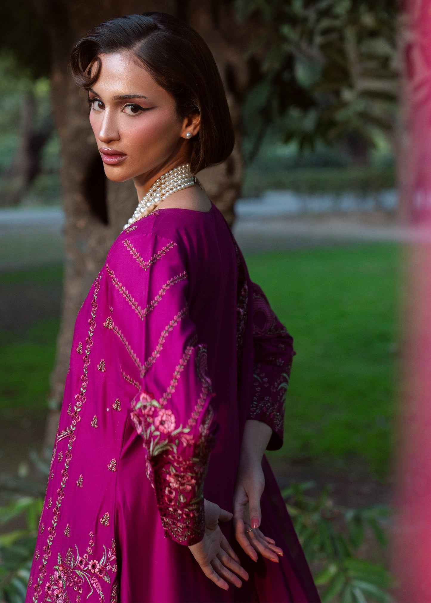 Ladies Shocking Pink Lawn Suit for Party Online in Dubai DXB UAE Abudhabi Meena Bazaar