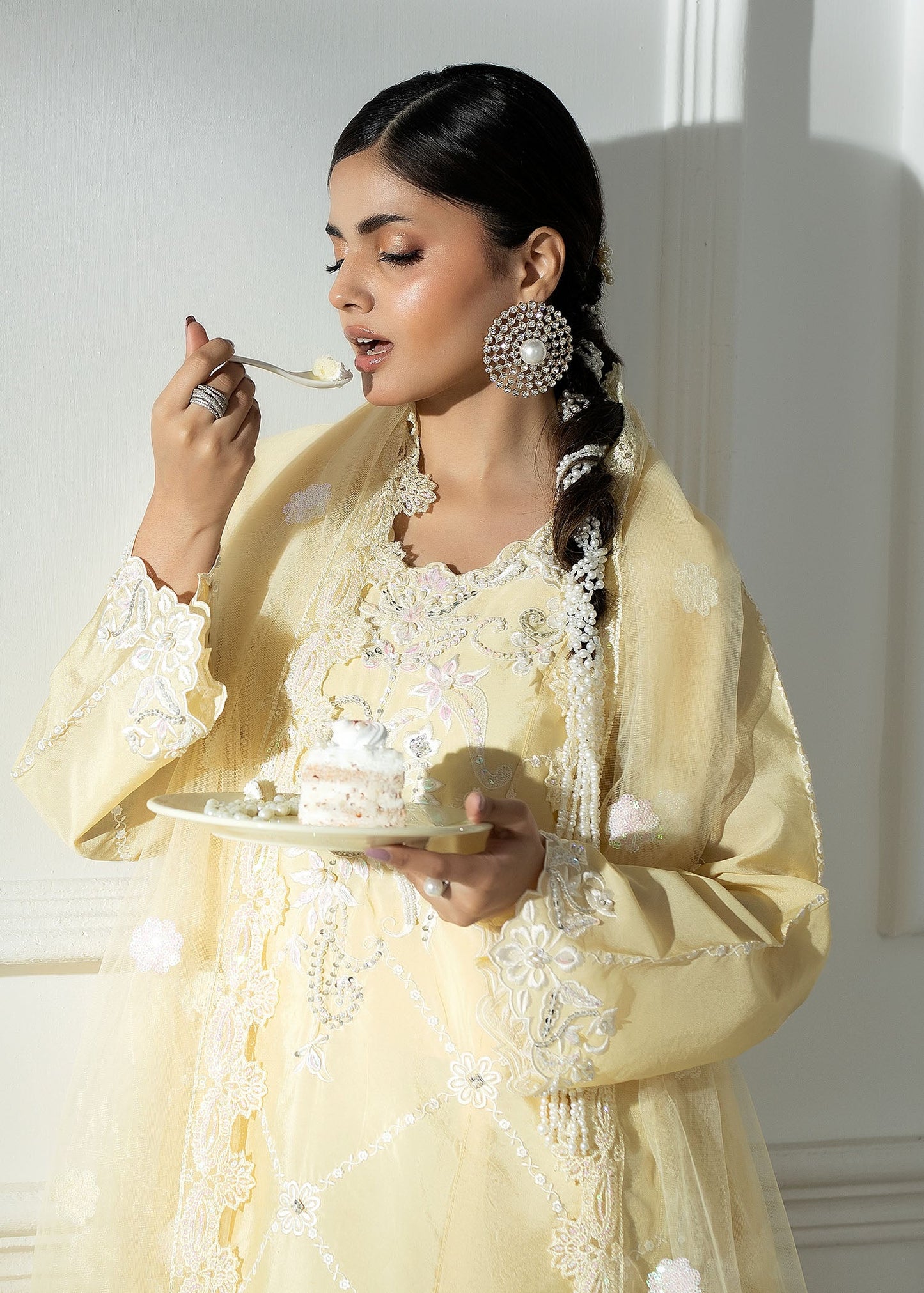 Ladies Silk Embroidered Partywear Suit Online in UK USA Canada