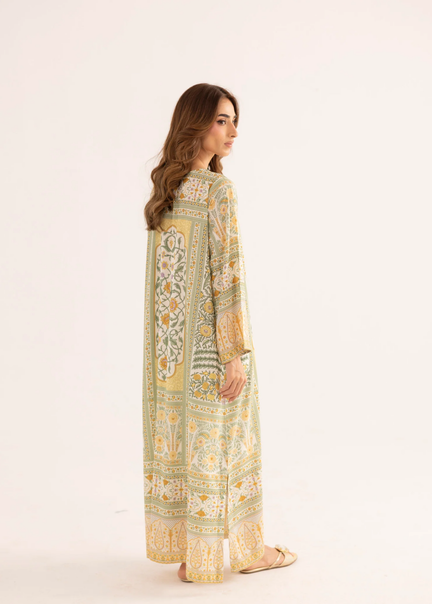 Ladies Silk Finish Lawn Kaftan Online in UK USA Canada