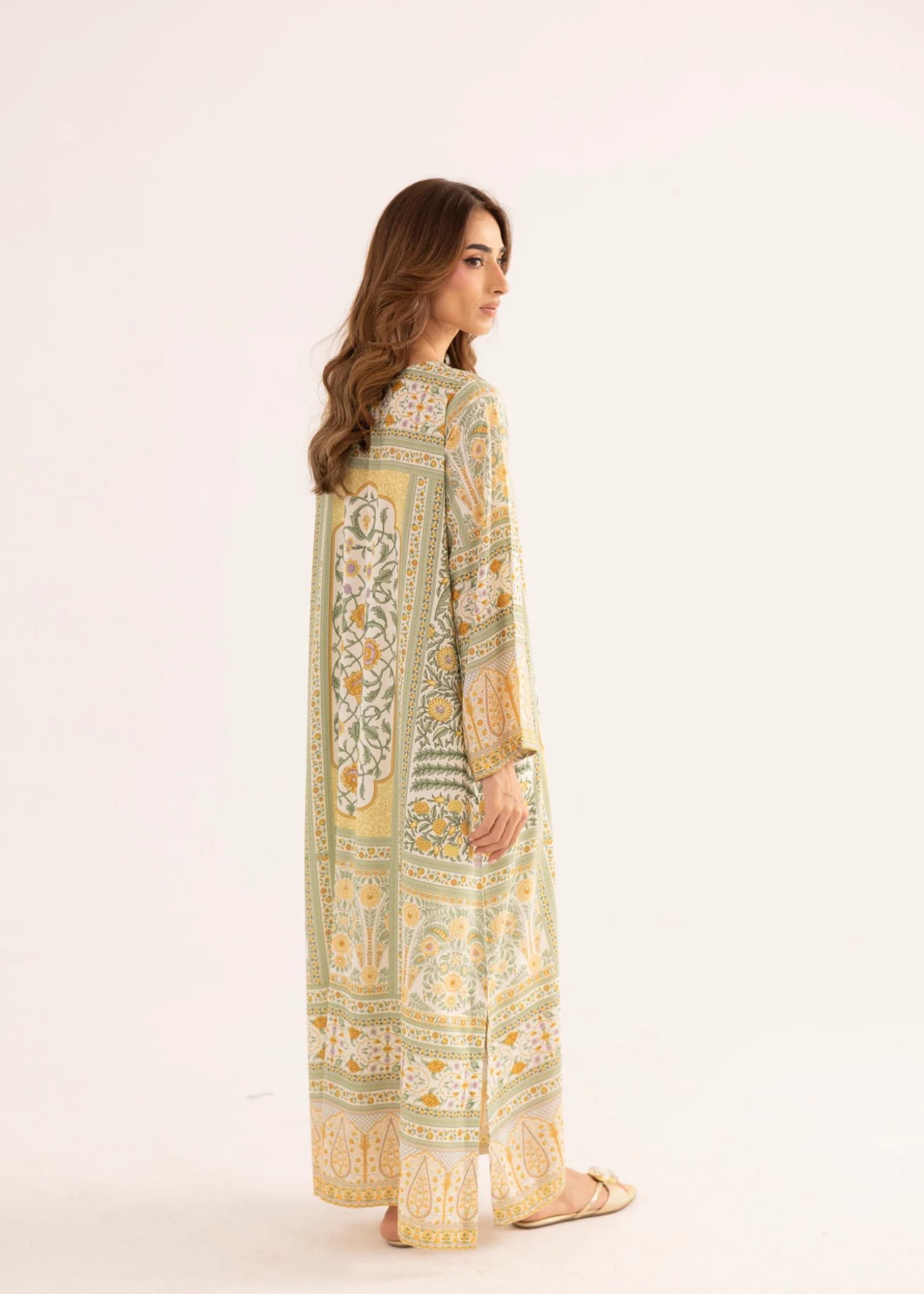 Ladies Silk Finish Lawn Kaftan Online in UK USA Canada