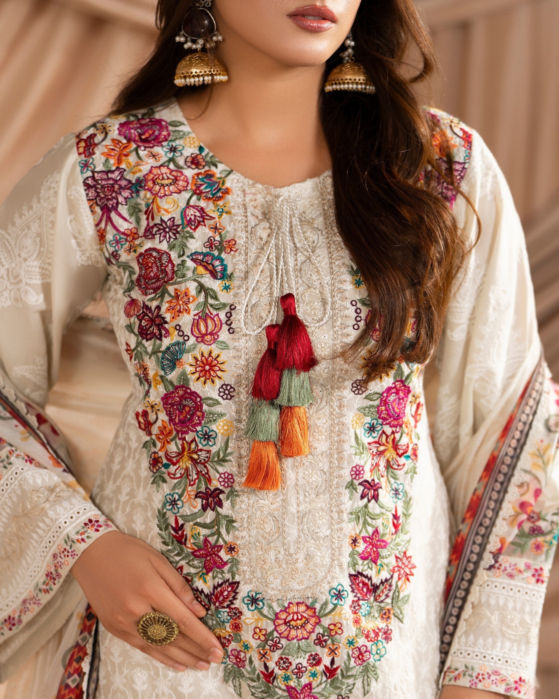 Ladies Silk Kashmiri Stitch Salwar Kameez Online in UK USA Canada