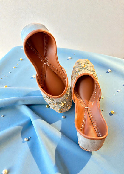 Ladies Sky Blue Khussa Footwear Online in Sri Lanka India Australia