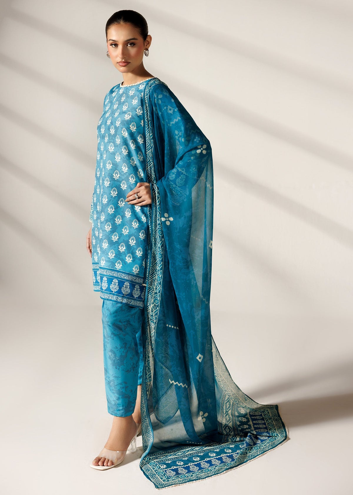 Ladies Stitched Multi Silk Finish Lawn Shalwar Kameez Online in UK USA Canada