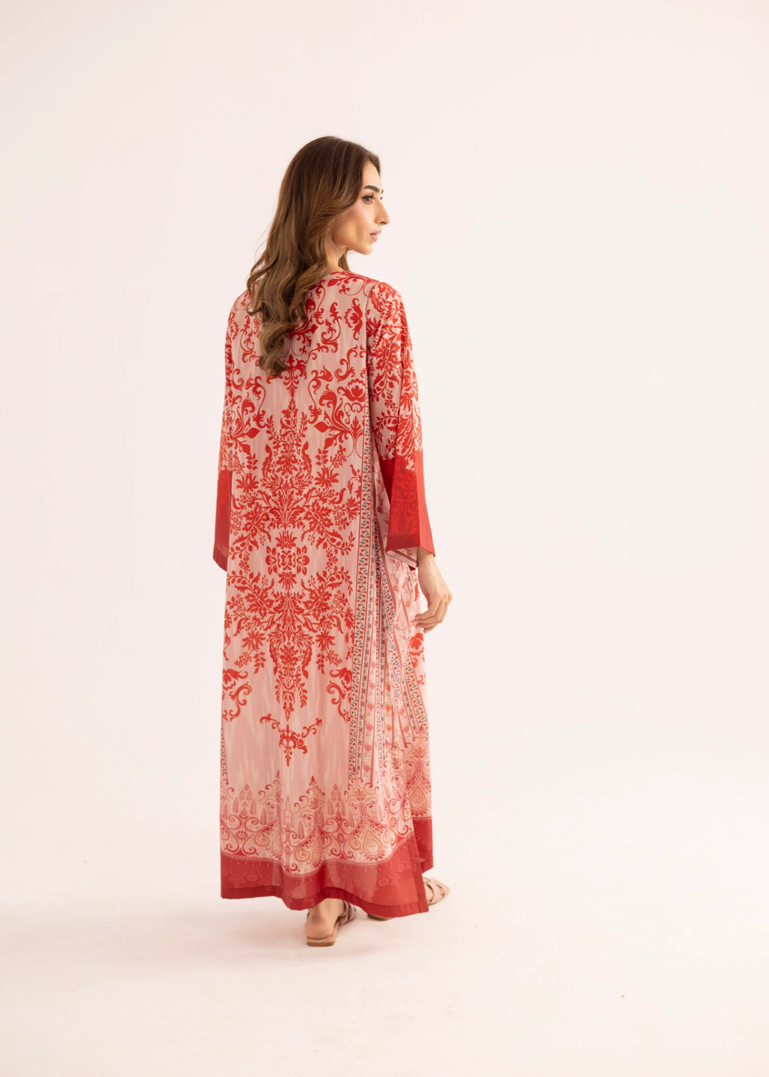 Ladies Summer Kaftan in Chili Red Online in UK USA Canada