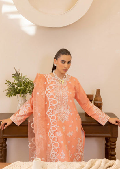Ladies Summer Wear Coral Pink Lawn Salwar Kameez Online in UK USA Canada