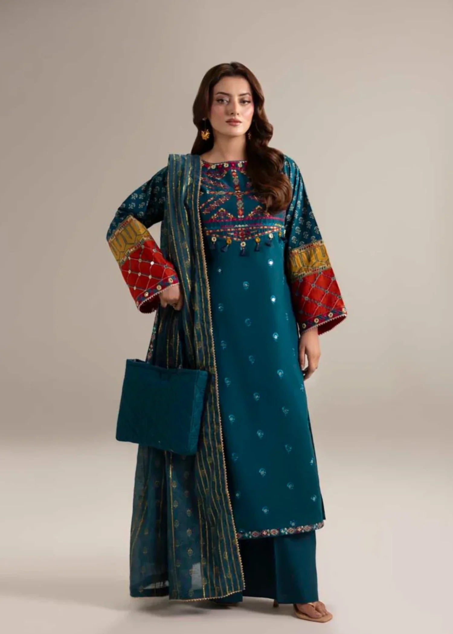Ladies Teal Cotton Shalwar Kameez Online in Sri Lanka India Australia