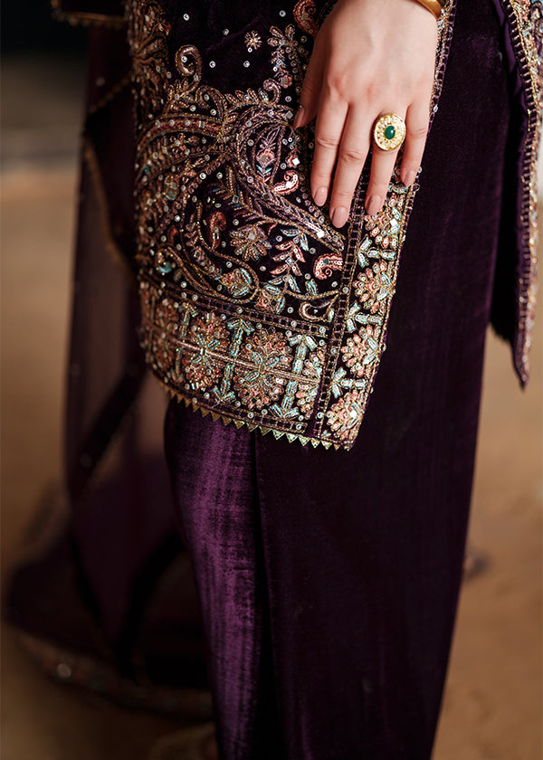 Ladies Velvet Formal Wear Hand-Embroidered Online in UK USA Canada