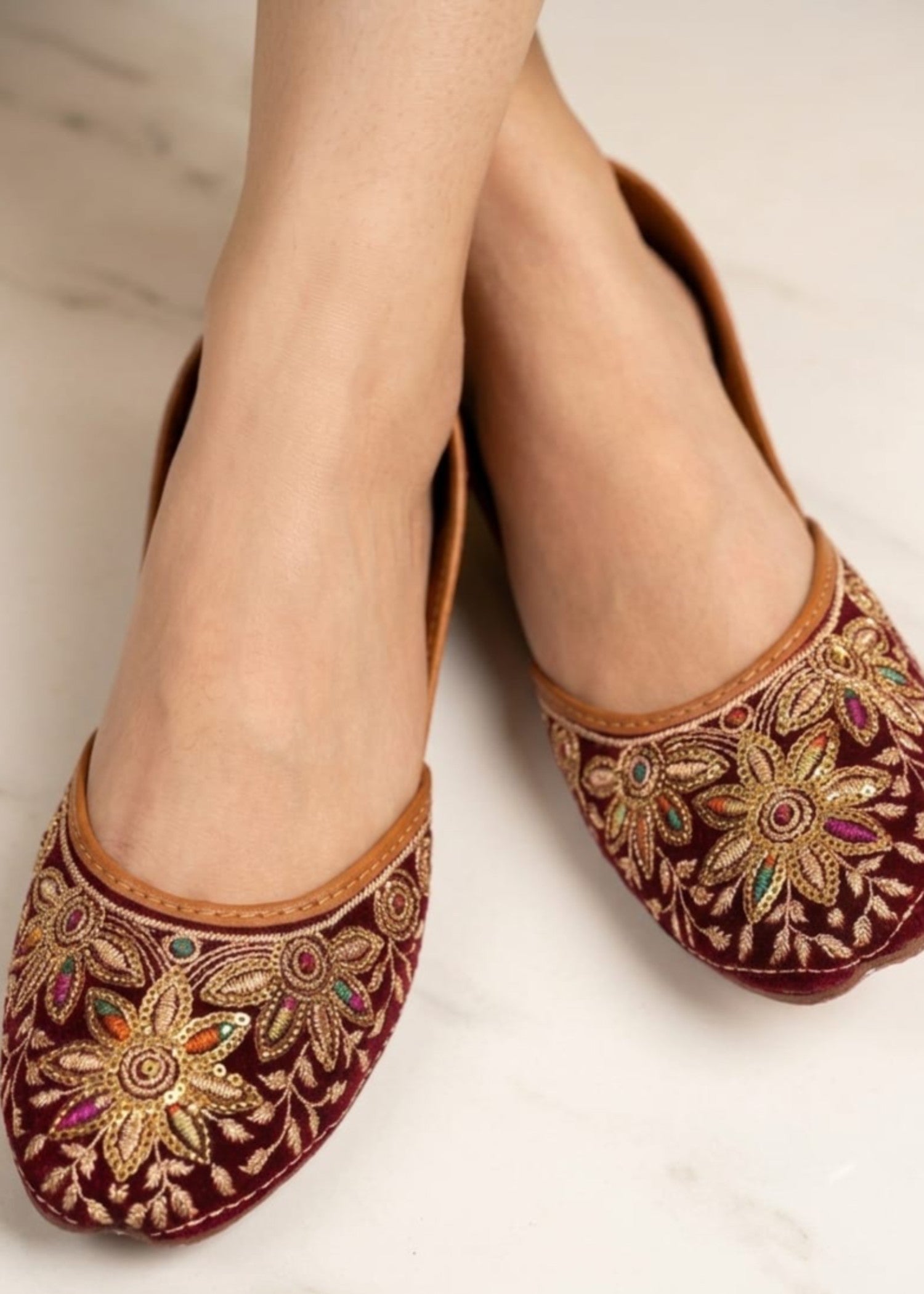 Ladies Velvet Khussa Footwear Online in KSA Riyadh Saudi Arabia Oman Bahrain Qatar