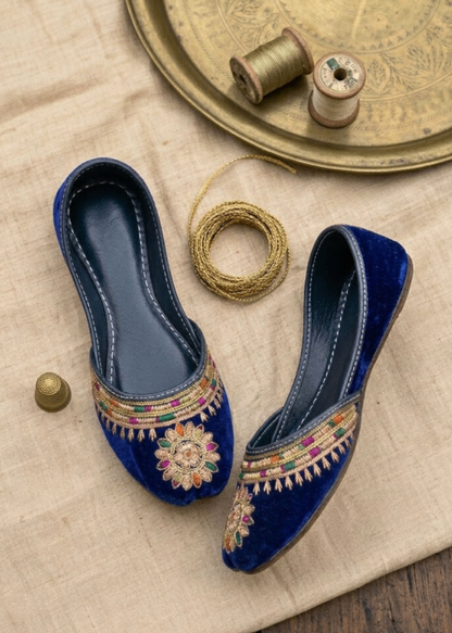 Ladies Velvet Khussa Multi Design Online in KSA Riyadh Saudi Arabia Oman Bahrain Qatar